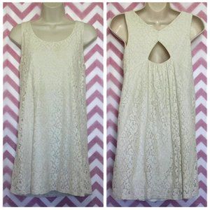 Everly Ivory Lace Tunic Dress Size S